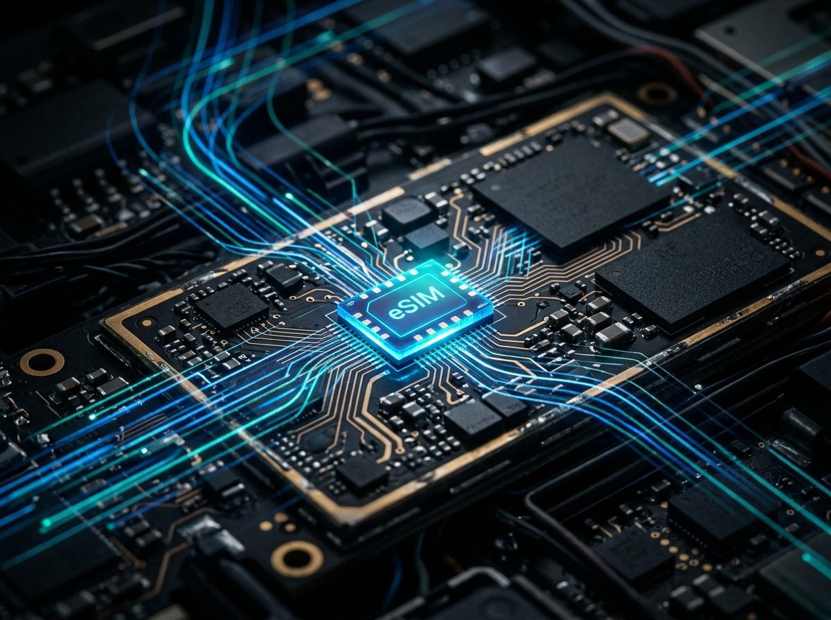 Chip eSIM digital integrado en smartphone moderno